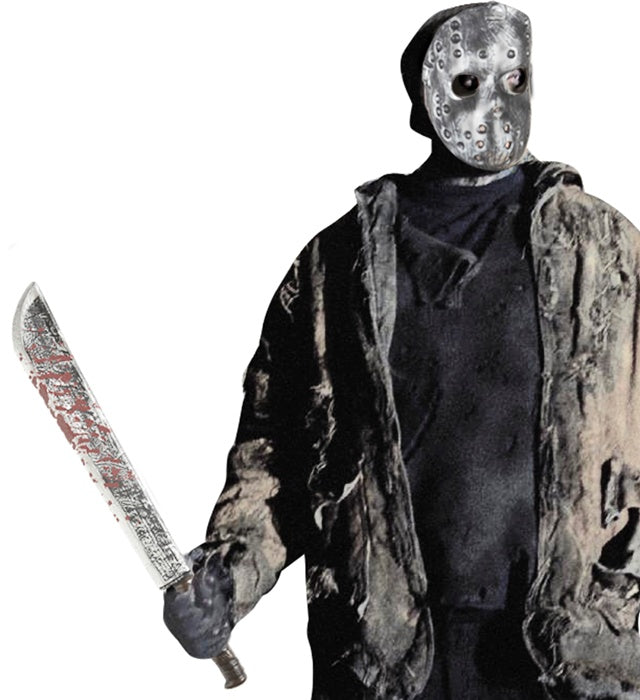 Blutverschmierte Machete 75 cm als gruseliges Fasnacht und Halloween Zubehör