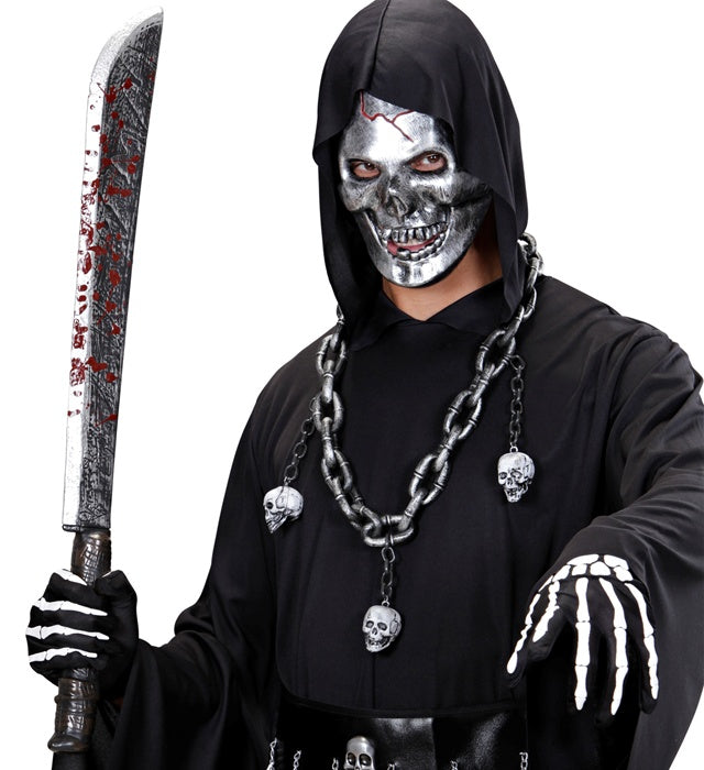 Blutverschmierte Machete 75 cm als gruseliges Fasnacht und Halloween Zubehör