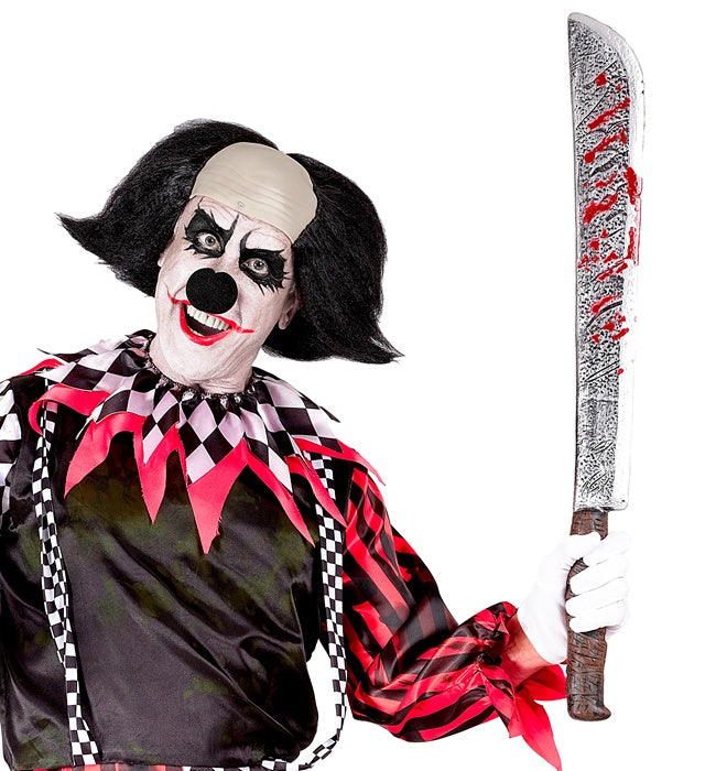 Blutverschmierte Machete 75 cm als gruseliges Fasnacht und Halloween Zubehör
