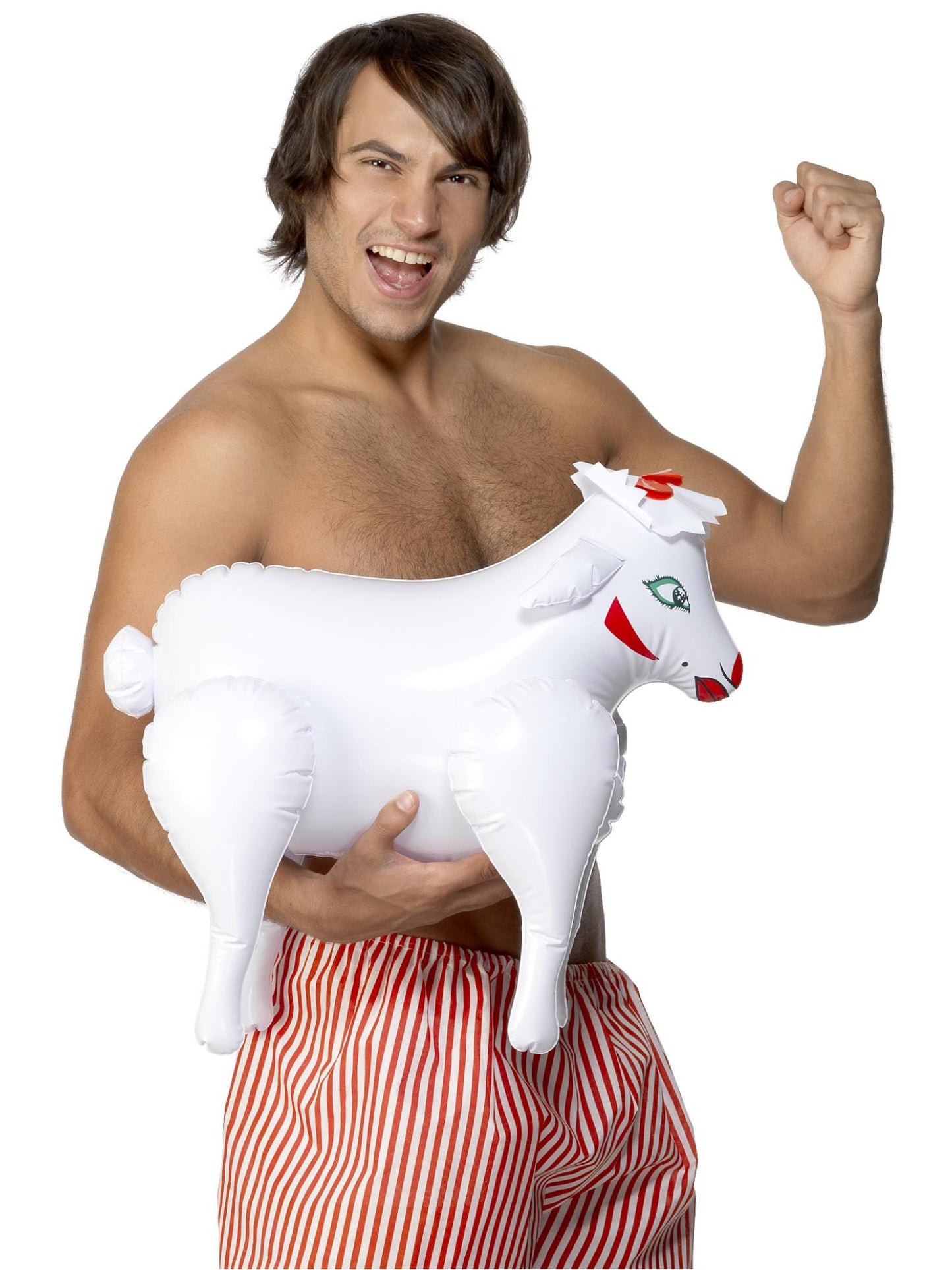 Smiffys aufblasbares Schaf Bonking Baa Baa in Weiss, 45 cm, Kostüm-Accessoire für Herren