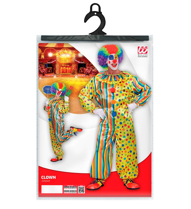 Bunter Clown Overall Kostüm für Fasnacht und Karneval