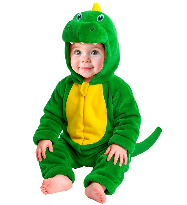Dinosaurier Samt Plüschkostüm mit Kapuze für Fasnacht und Karneval