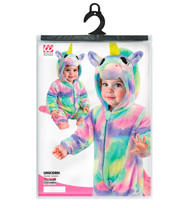Einhorn Plüschkostüm Overall mit Kapuze in Samtoptik für Fasnacht und Mottoparty