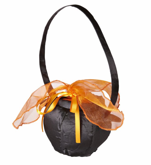 Hexenkessel Tasche in Schwarz mit Hexenmotiv für Halloween und Fasnacht