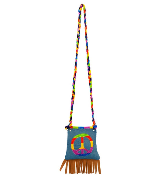 Bunte Hippie Tasche im Vintage-Stil als Fasnachts-Accessoire