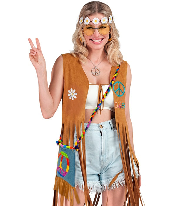 Bunte Hippie Tasche im Vintage-Stil als Fasnachts-Accessoire