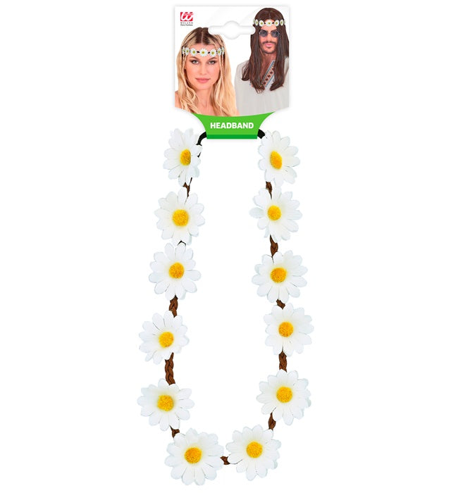 Haarband mit weißen Gänseblümchen als Fasnachts-Accessoire