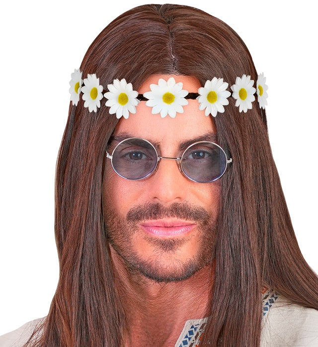 Haarband mit weißen Gänseblümchen als Fasnachts-Accessoire
