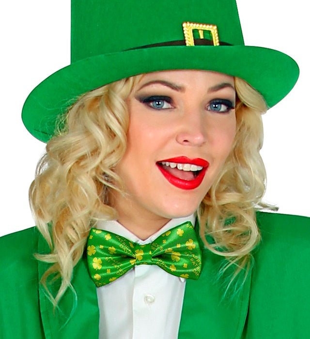 Grüne Satin-Fliege mit verstellbarem Band für St. Patrick's Day