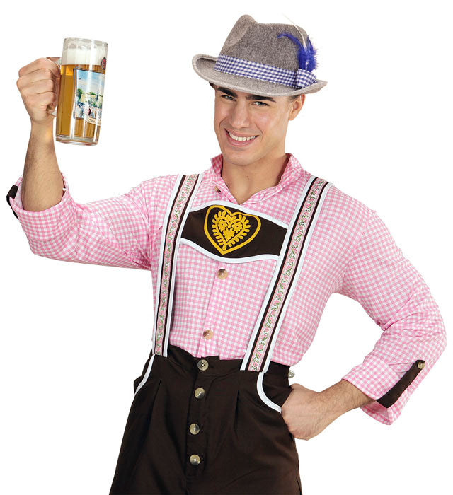 Bayrischer Fedora-Hut aus Filz mit dekorativen Federn