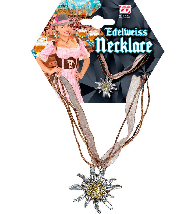 Strasskette mit Edelweiss-Motiv und funkelnden Steinen