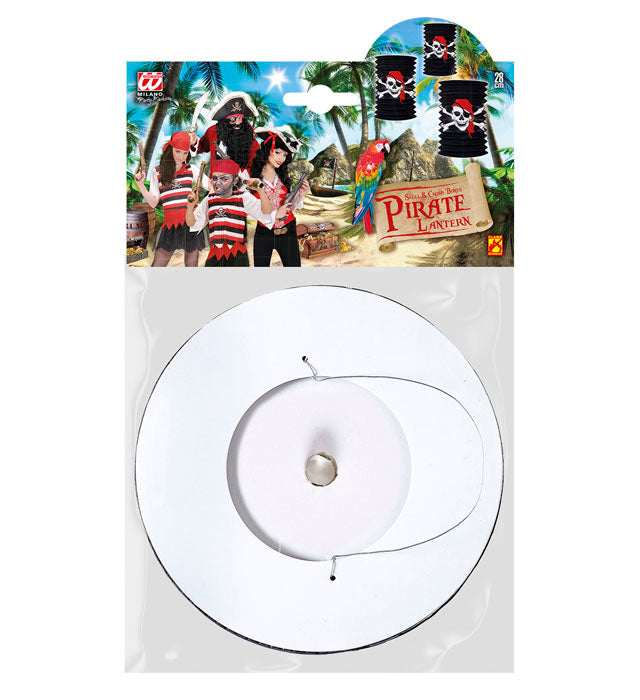 Schwer entflammbare Piraten Laterne Ø16 cm mit Piratenmotiv
