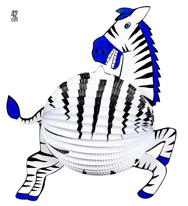 Zebra Lampion mit 42 cm Durchmesser in Schwarz-Weiß