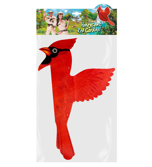 Roter Kardinal Wabenball mit 42 cm Durchmesser als Fasnachtsdekoration