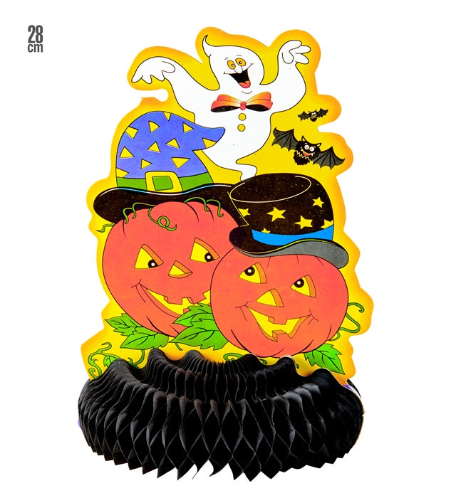 Wabenball mit Halloween-Motiven, 28 cm, dekorative Herbst- und Halloween-Deko