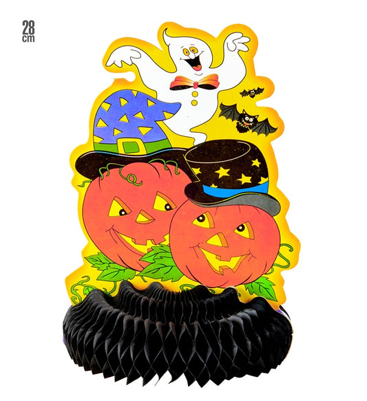 Wabenball mit Halloween-Motiven, 28 cm, dekorative Herbst- und Halloween-Deko