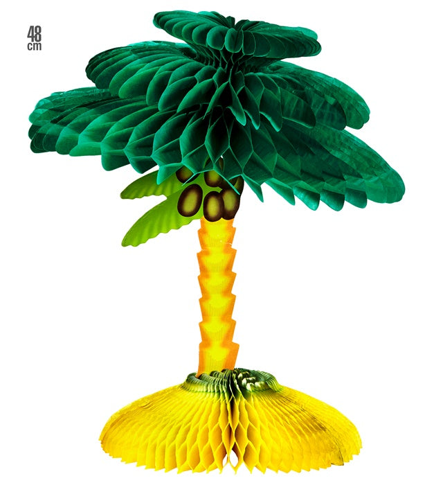 Wabenball Palme aus Papier zum Aufstellen in 48 cm Größe