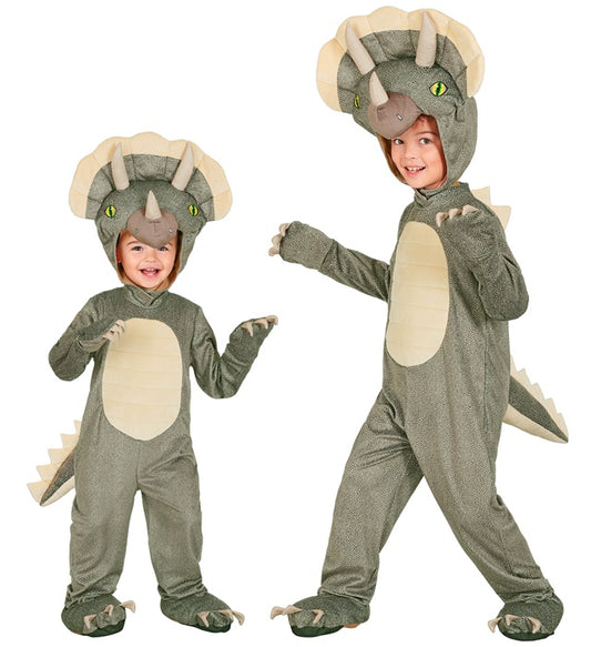 Triceratops Dino Kostüm Overall mit Kapuze für Fasnacht und Karneval