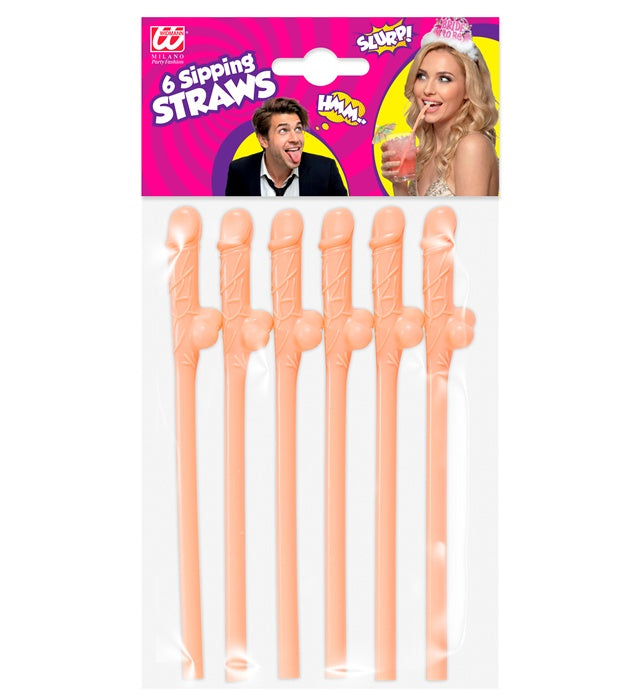 Set von 6 wiederverwendbaren Strohhalmen für Fasnacht und Party
