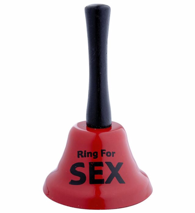 Sex Glocke als lustiges Fasnacht-Accessoire auf weißem Hintergrund