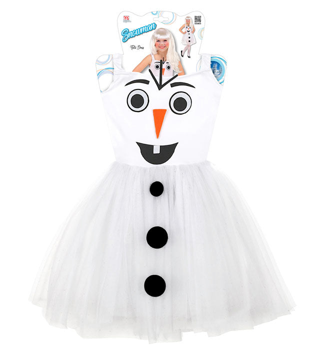 Damen Schneemann-Kleid mit weißem Tutu-Rock als Fasnachtskostüm