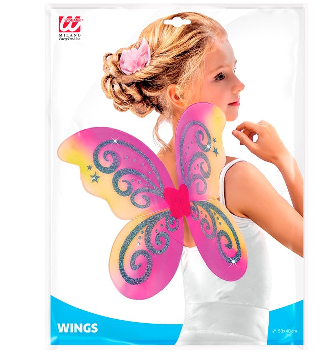 Bunte Fantasy Flügel 50x40 cm als Kostümzubehör für Fasnacht und Mottoparty