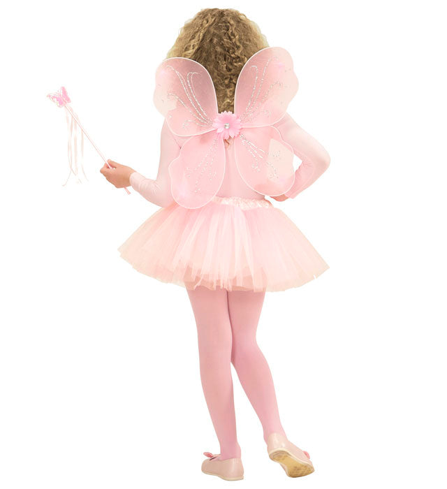 MAGIC FAIRY rosa Feenkostüm Set mit Tutu, Flügeln und Feenstab