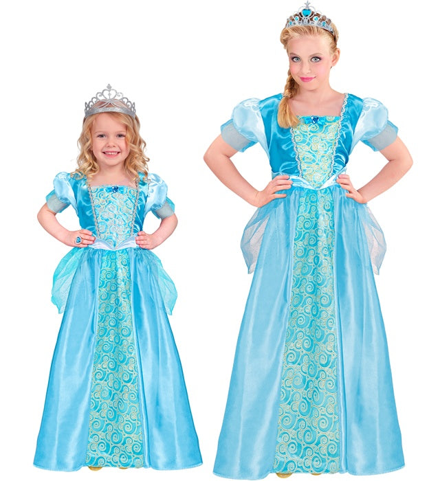 Schneeprinzessin Kostüm mit weißem Kleid und funkelnder Tiara