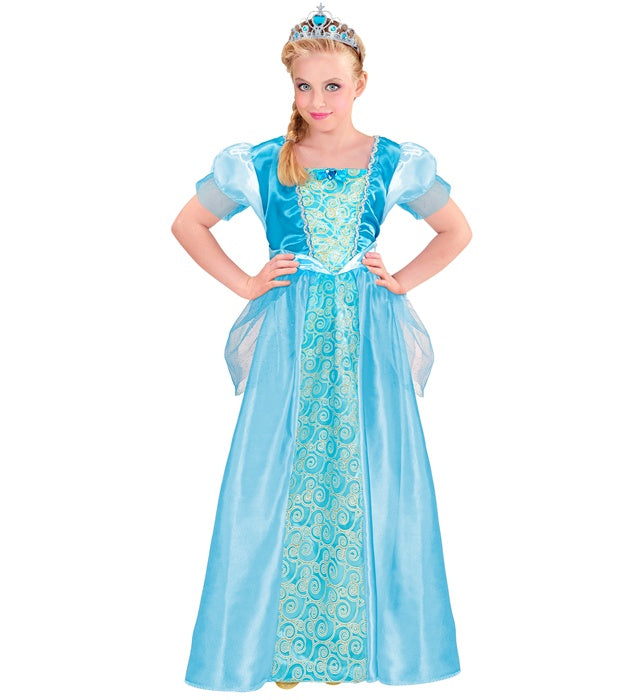 Schneeprinzessin Kostüm mit weißem Kleid und funkelnder Tiara