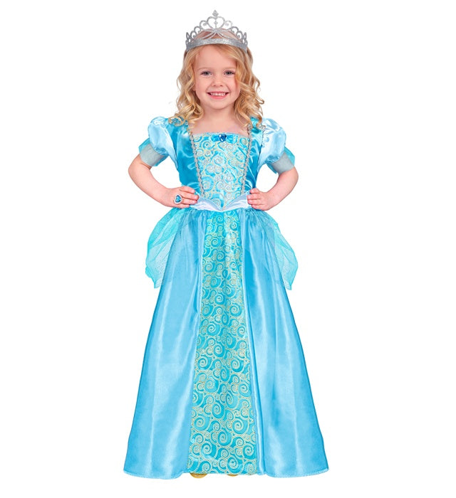 Schneeprinzessin Kostüm mit weißem Kleid und funkelnder Tiara