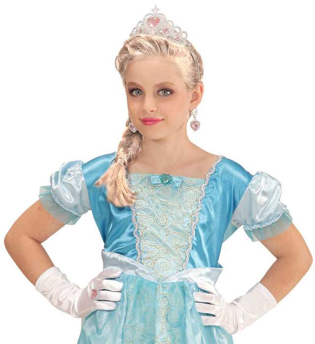 Schneeprinzessin Set mit Tiara, Handschuhen und Ring für Kinder