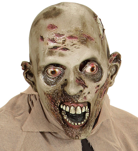 Realistische Zombie-Maske mit Lepra-Kranker Motiv für Halloween und Fasnacht