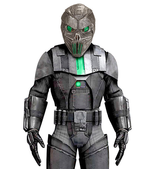Space Alien Maske mit leuchtenden Augen und futuristischem Design