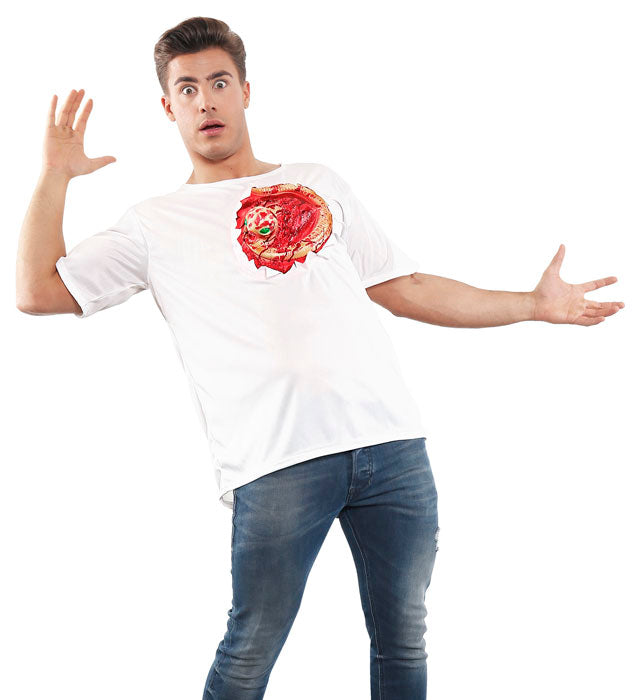 T-Shirt mit Alien Chestburster Motiv, schwarzes Shirt mit auffälliger Grafik