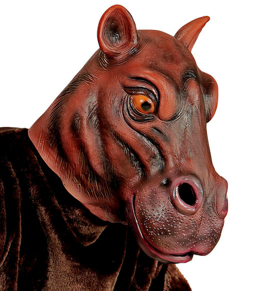 Realistische Ganzkopf Nilpferd Maske für Fasnacht und Karneval