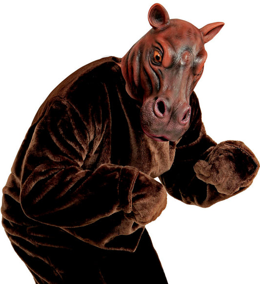 Realistische Ganzkopf Nilpferd Maske für Fasnacht und Karneval