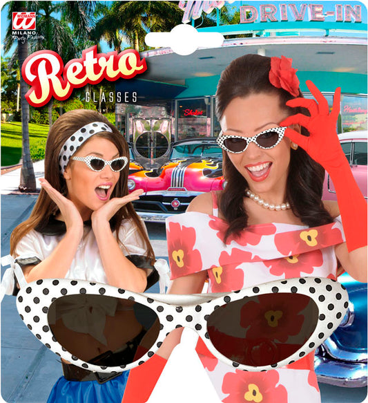Retro 50er Jahre Brille im Vintage-Design als Kostümzubehör