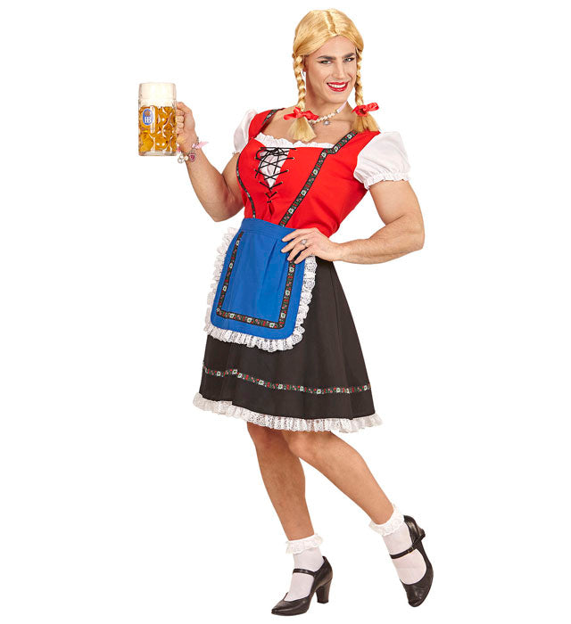 Bayerin-Kleid mit Petticoat und Schürze im traditionellen Stil für Fasnacht
