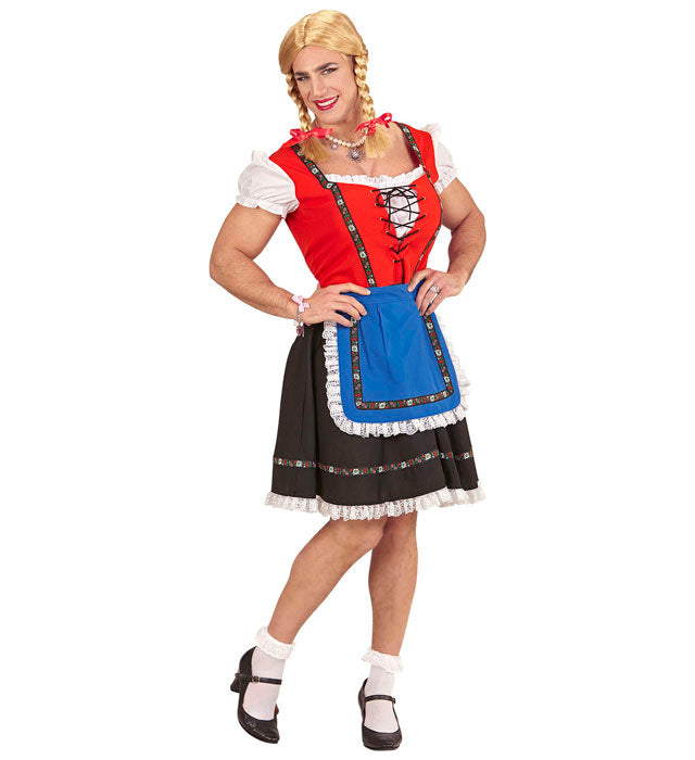 Bayerin-Kleid mit Petticoat und Schürze im traditionellen Stil für Fasnacht