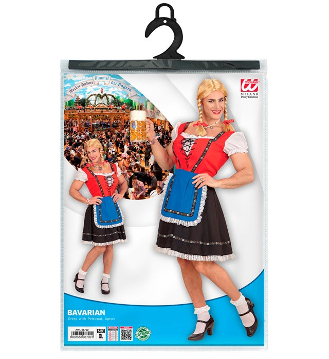 Bayerin-Kleid mit Petticoat und Schürze im traditionellen Stil für Fasnacht