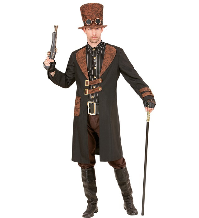 Steampunk Kostüm mit Mantel, Hemd und Hut für Fasnacht und Mottoparty