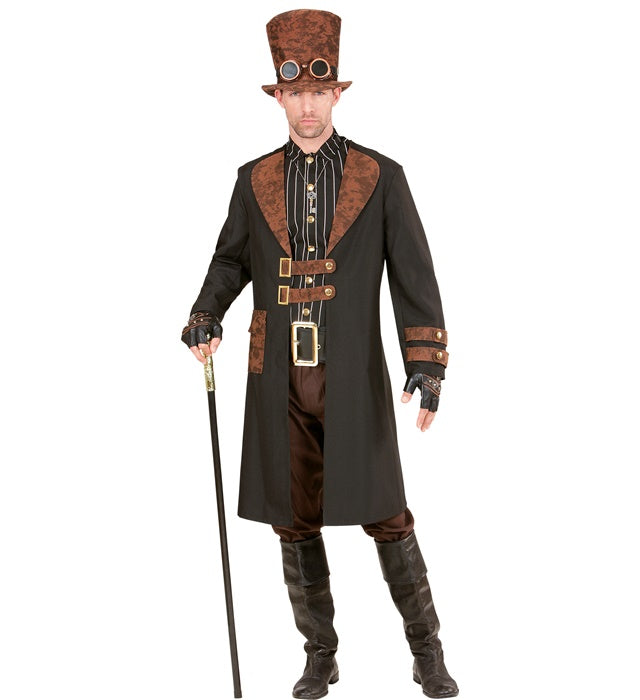 Steampunk Kostüm mit Mantel, Hemd und Hut für Fasnacht und Mottoparty