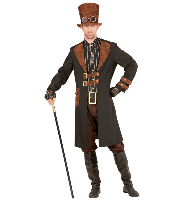 Steampunk Kostüm mit Mantel, Hemd und Hut für Fasnacht und Mottoparty