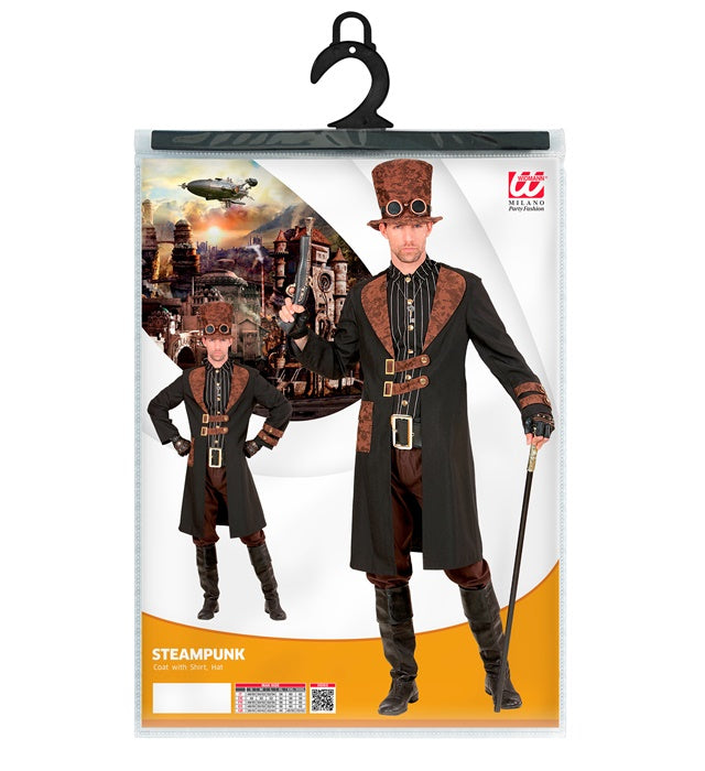 Steampunk Kostüm mit Mantel, Hemd und Hut für Fasnacht und Mottoparty