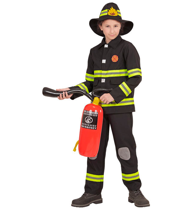 Feuerwehrmann-Kostüm bestehend aus Oberteil, Hose und Helm für Fasnacht