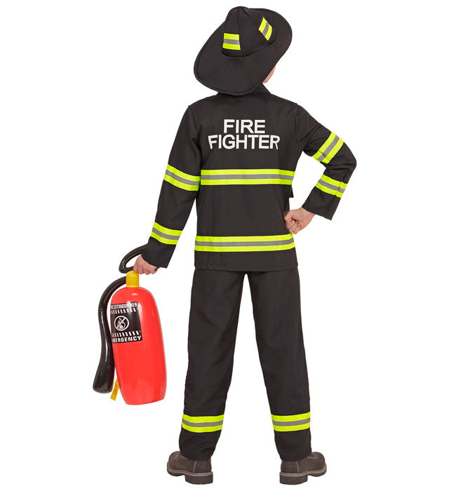 Feuerwehrmann-Kostüm bestehend aus Oberteil, Hose und Helm für Fasnacht