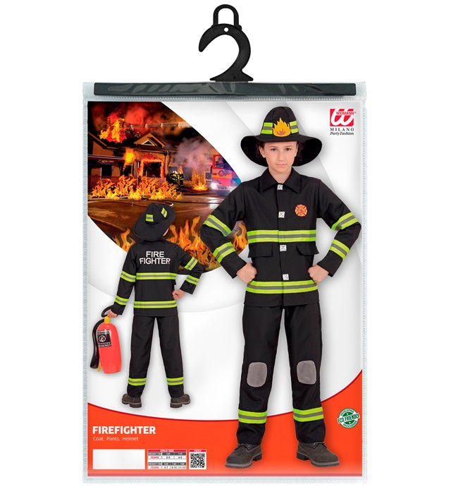 Feuerwehrmann-Kostüm bestehend aus Oberteil, Hose und Helm für Fasnacht