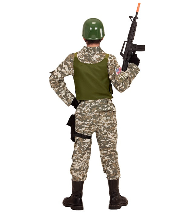 Navy SEAL Kostüm-Set bestehend aus Oberteil, Weste, Hose, Gürtel, Tasche und Helm