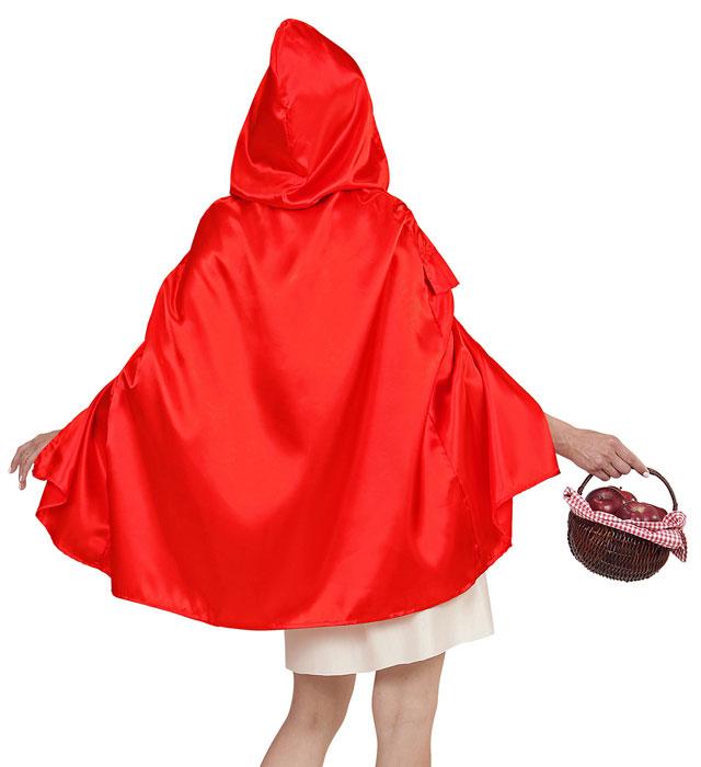 Roter Rotkäppchen Umhang mit Kapuze 80 cm für Fasnacht und Karneval