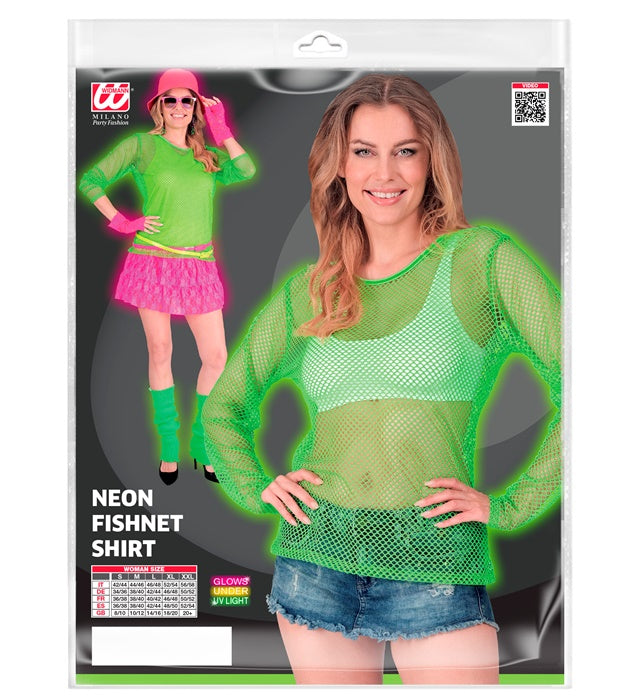 Neon grünes Netzshirt auf weißem Hintergrund